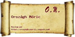 Országh Móric névjegykártya
